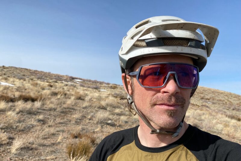 Wearing the Shimano Technium sunglasses